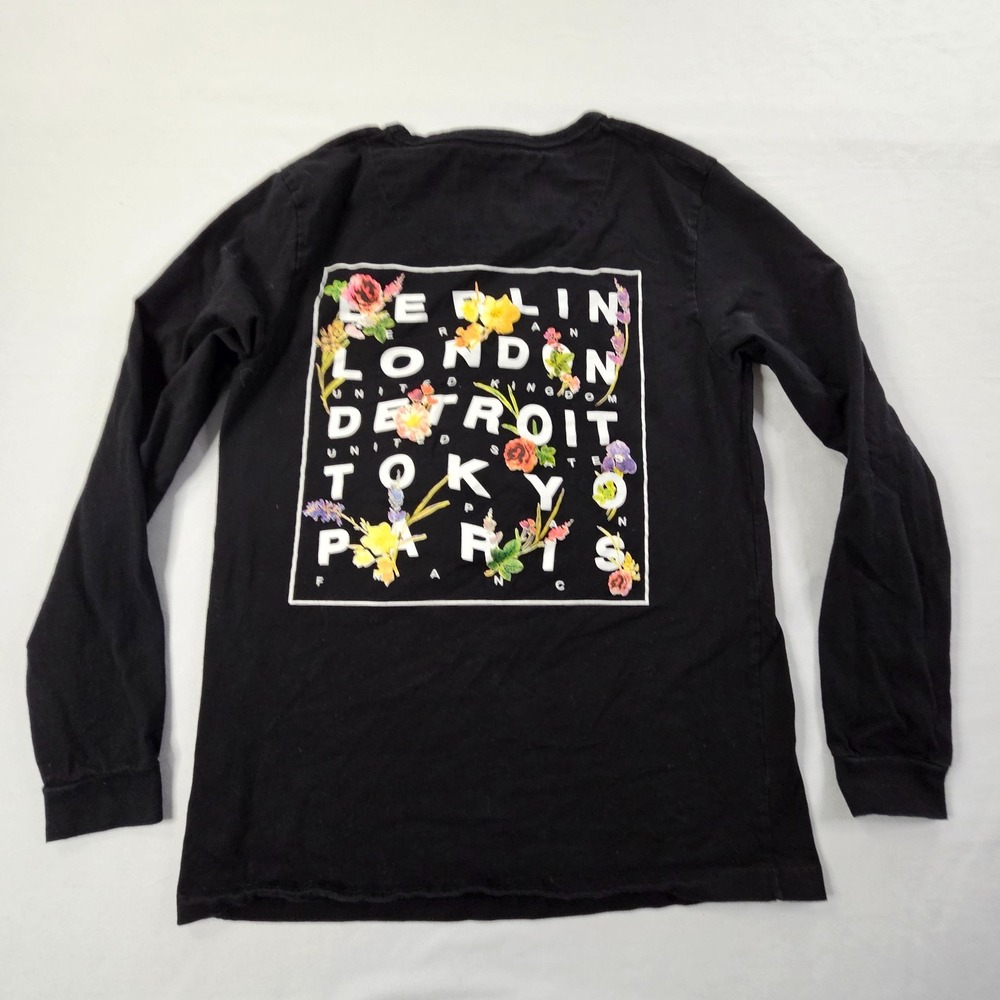 Denim & Flower Ricky Singh NYC Black Short Sleeve Cotton T-Shirt Men's S
